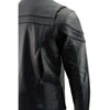 Milwaukee Leather Men's Black Leather Sporty Crossover Scooter Motorcycle Jacket w/ Reflective Piping - LKM1725