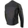 Milwaukee Leather Men's Black Leather Sporty Crossover Scooter Motorcycle Jacket w/ Reflective Piping - LKM1725
