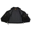 Milwaukee leather LKM3787 Men's Classic Side Laced Black Leather Motorcycle Rider Biker Vest w/ Ten Pockets