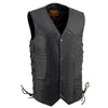 Milwaukee Leather LKY3860 Youth Size Black Leather Motorcycle Riders Vest w/ Side Lace