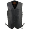 Milwaukee Leather LKY3860 Youth Size Black Leather Motorcycle Riders Vest w/ Side Lace