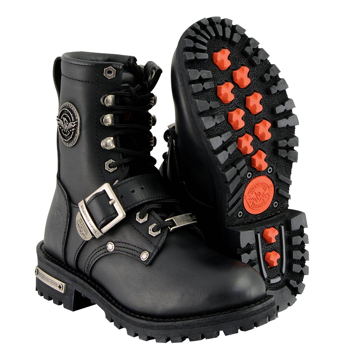 Milwaukee Leather MBL201 Women's Black Leather Lace-Up Motorcycle