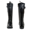 Milwaukee Leather Women's Wide-Width Black 14-inch Lace-Up High-Rise Leather Biker Rider Boots with Calf Buckle MBL9355W