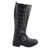 Milwaukee Leather MBL9395 Women's Black Leather 17-Inch Side Strap Riding Motorcycle Boots with Side Zipper