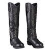 Milwaukee Leather MBL9371 Women's Black 18-Inch Leather Studded and Riveted Western Style Motorcycle Boots