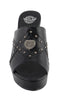 Milwaukee Leather MBL9407 Women's Black Open Toe Fashion Casual Wedge Sandals with Studs