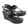Milwaukee Leather MBL9411 Women's Black Wedge Fashion Casual Sandals with Buckled Straps