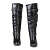 Milwaukee Leather MBL9419 Women's Tall Premium Black Platform Fashion Casual Boots with Slouch Shaft