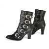 Milwaukee Leather MBL9428 Women's Black Buckle Up Fashion Boots with Studded Bling