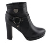 Milwaukee Leather MBL9432 Women's Black Harness Ankle Fashion Boots with Block Heel