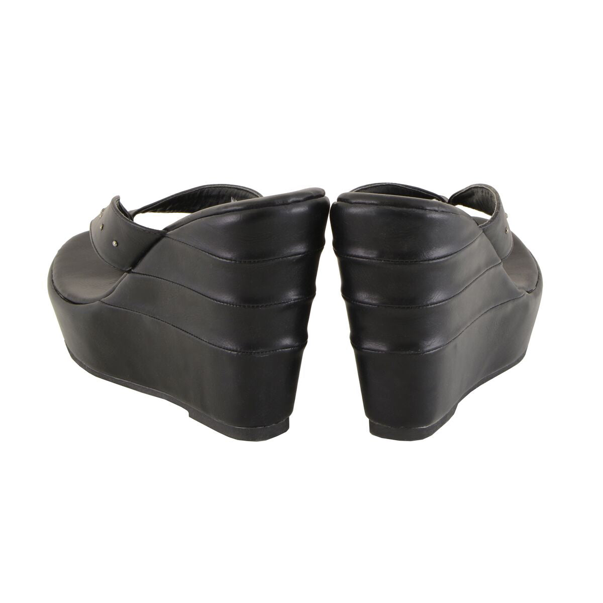 Women's Black Wedge Sandals