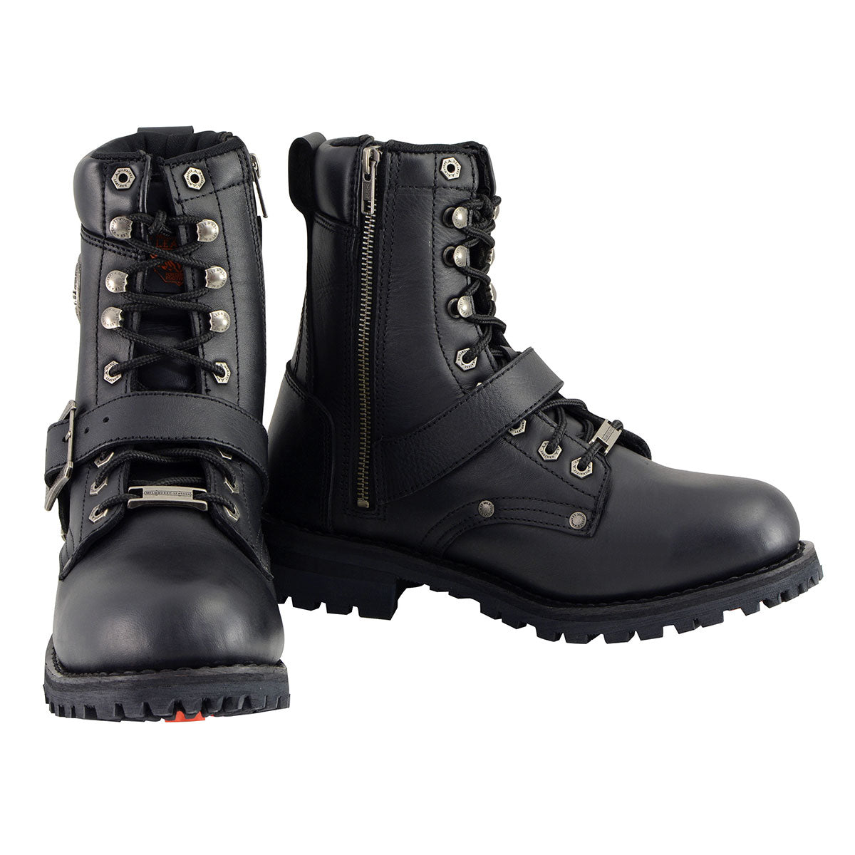 Milwaukee Leather Men's Black Leather Lace-Up Engineer