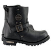 Milwaukee Leather Men's Black Leather Wide Width 6-inch Classic Engineer Motorcycle Boots w/ Side Zipper MBM9040W