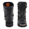 Milwaukee Leather MBM9075 Men's Black Leather 6-inch Plain Toe Dual Zipper Motorcycle Rider Boots