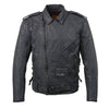 Milwaukee Leather MDM1020 Men's Black Classic 'Waxed' Motorcycle Denim Jacket with Armor