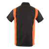 Biker Clothing Co. MDM11675 Men’s Black-Neon-Orange Button-Up Heavy-Duty Work Shirt - Classic Mechanic Shirt w/ Pockets