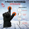 Milwaukee Leather MG7713SET Women's Heated Black Leather Winter Gloves -Wire Harness and i-Touch