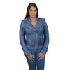 Milwaukee Leather Women's Maiden Royal Blue Premium Sheepskin Motorcycle Fashion Leather Jacket SFL2840