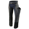 Milwaukee Leather Men's Black Premium Leather Fully Lined Motorcycle Chaps w/ Front Coin Pocket ML1115