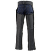 Milwaukee Leather Men's Black Premium Leather Fully Lined Motorcycle Chaps w/ Front Coin Pocket ML1115