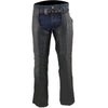 Milwaukee Leather Men's Black Premium Leather Fully Lined Motorcycle Chaps w/ Front Coin Pocket ML1115