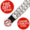 Milwaukee Leather Fire Department Medallion Vest Extender - Double Chrome Chains Genuine Leather 6.5" Extension 4-PCS MLA6012SET