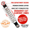 Milwaukee Leather Fire Department Medallion Vest Extender - Double Chrome Chains Genuine Leather 6.5" Extension 4-PCS MLA6012SET