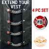 Milwaukee Leather Fire Department Medallion Vest Extender - Double Chrome Chains Genuine Leather 6.5" Extension 4-PCS MLA6012SET