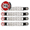 Milwaukee Leather Fire Department Medallion Vest Extender - Double Chrome Chains Genuine Leather 6.5" Extension 4-PCS MLA6012SET