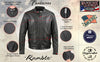 Milwaukee Leather USA MADE MLJKM5006 Men's Black Rumble Premium Leather Motorcycle Jacket