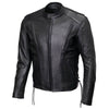 Milwaukee Leather USA MADE MLJKM5002 Men's Black Air Stream Vented Premium Leather Motorcycle Jacket with Side Laces