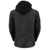 Milwaukee Leather MLL2555 Women's Black 3/4 Hooded Leather Jacket with Side Stretch