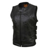 Milwaukee Leather MLL4501 Women's Tactical Swat Style Rider Leather Vest w/ Single Panel Back for Club Patches