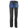 Milwaukee Leather Women's Black Lightweight Premium Goat Skin Leather Motorcycle Chaps w/ Accent Lacing -MLL6535