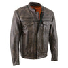 Milwaukee Leather MLM1508 Men's Distressed Brown Premium Leather Motorcycle Rider Jacket