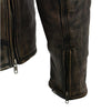 Milwaukee Leather MLM1515 Men's Classic Beltless Distressed Brown Leather Triple Stitched Motorcycle Biker Jacket