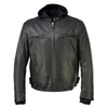 Milwaukee Leather MLM1523 Men's 'Scoundrel' Black Leather Fashion Motorcycle Riding Jacket w/ Removable Hoodie