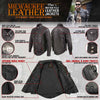 Milwaukee Leather MLM1611 Men's Premium Black Leather Casual Biker Rider Shirt w/ Vintage 5 Cent Buffalo Buttons