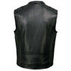 Milwaukee Leather MLM3502 Men's Black Premium Leather Motorcycle Rider Vest with Cool-Tec Leather Treatment Tech