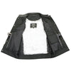 Milwaukee Leather MLM3513 Men's Premium Leather Club-Style Motorcycle Vest w/ Snaps and Zipper Closure