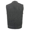 Milwaukee Leather MLM3513 Men's Premium Leather Club-Style Motorcycle Vest w/ Snaps and Zipper Closure