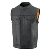 Milwaukee Leather Men's MLM3514 Black Premium Dual Closure Club Style Motorcycle Vest w/ Cool-Tec Leather Treatment