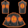 Milwaukee Leather MLM3524SET Men's All Season Black Premium Leather Motorcycle vest w/ Heated and Cool-Tec Technology