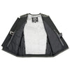 Milwaukee Leather MLM3536 Men's Distressed Grey Leather Collarless Motorcycle Rider Vest