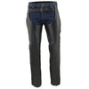 Milwaukee Leather MLM5502 Men's Black Premium Leather Motorcycle Rider Chaps w/ Cool-Tec Leather Treatment