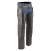 Milwaukee Leather MLM5505 Men's Removal Thermal Lined Black Premium Leather Motorcycle Chaps w/ Cool-Tec Leather