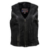 Milwaukee Leather USA MADE MLVSL5003 Women's Black Speed Queen Motorcycle Leather Vest with Front Zipper