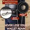 Milwaukee Leather MLW7828 Men's 7" Leather Bi-Fold Biker Wallet w/ Anti-Theft Stainless Steel Chain and Buffalo Nickel Snap