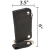 Milwaukee Leather MLW7883 Men's 6” Black Premium Leather Soft Biker Wallet - Bi-Fold Anti-Theft Stainless Steel Chain