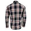 Milwaukee Leather MNG11625 Men's Flannel Plaid Black and White with Red Long Sleeve Cotton Button Down Shirt